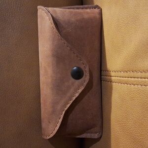 Brown Leather Glass Case